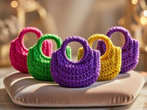 Crochet Mini Bag Keychain Pattern – PDF + Video Tutorial