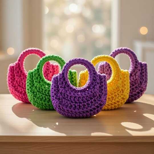 Crochet Mini Bag Keychain Pattern – PDF + Video Tutorial