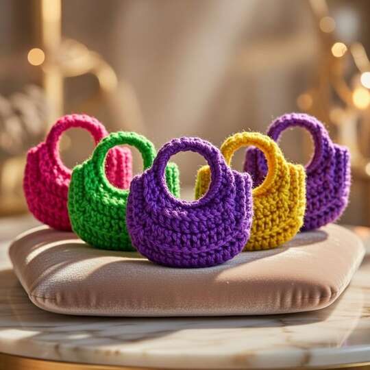 Crochet Mini Bag Keychain Pattern – PDF + Video Tutorial