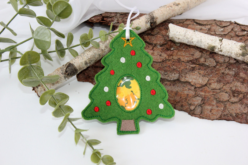 Stickdatei Füllobjekte Weihnachten Pinguin Lebkuchenmännchen Tannenbaum