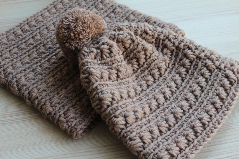 "Polarstern" Bommelmütze&Kragenschal häkeln PDF-Anleitung