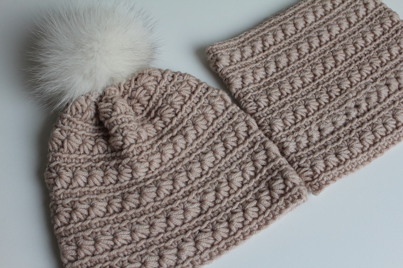 "Polarstern" Bommelmütze&Kragenschal häkeln PDF-Anleitung