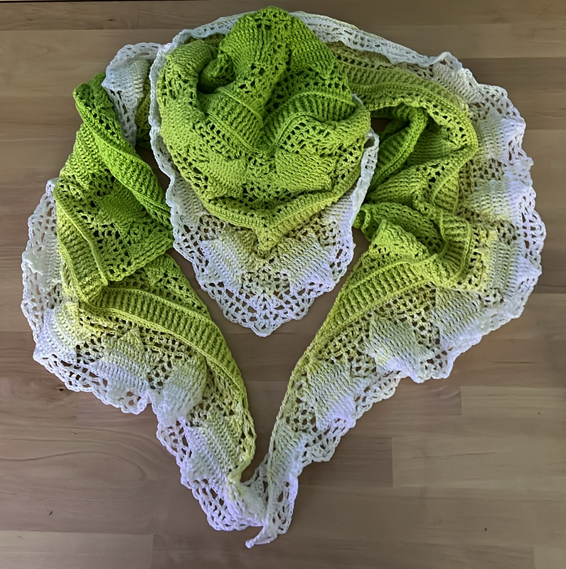 Flat triangular scarf „Sternschnuppe BE” - crochet pattern - Image 6