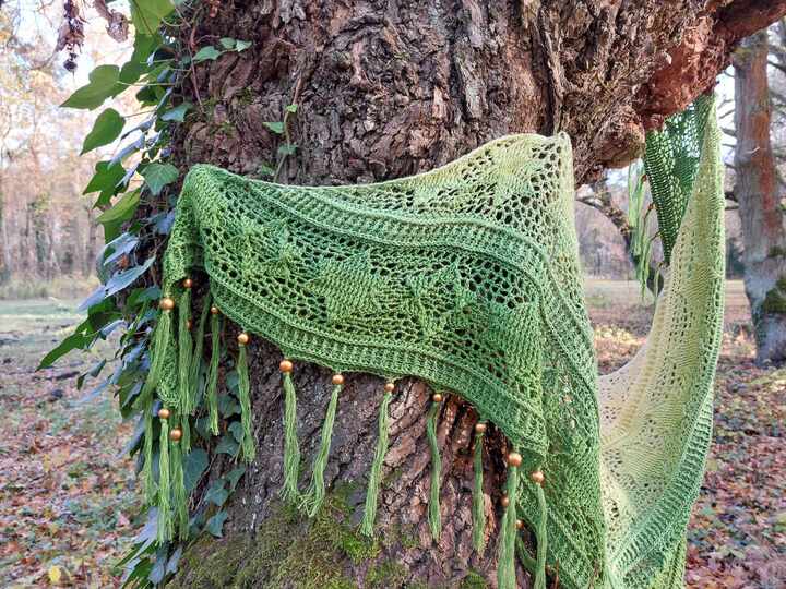 Flaches Dreieckstuch „Sternschnuppe BE“ - Häkelanleitung