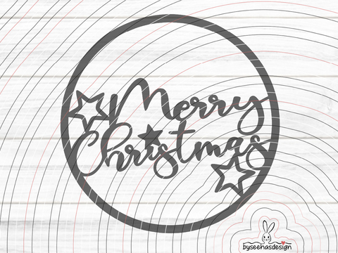 Merry Christmas Kreis Plotterdatei SVG DXF