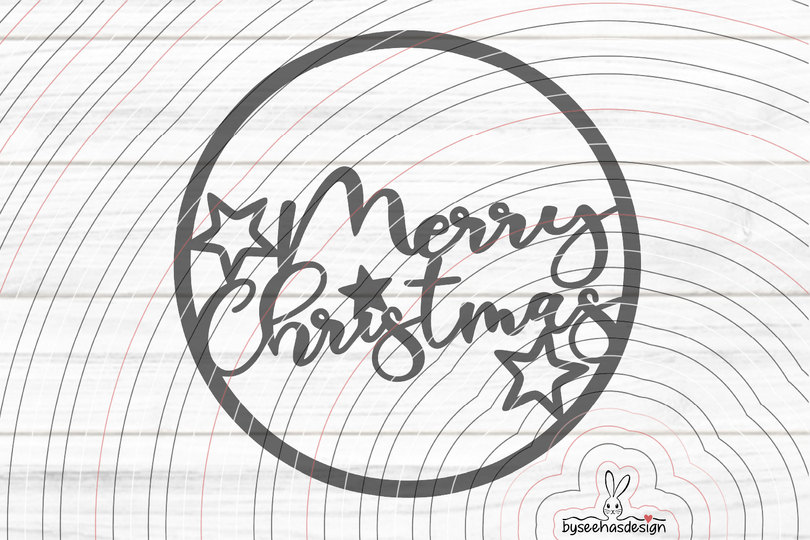 Merry Christmas Kreis Plotterdatei SVG DXF