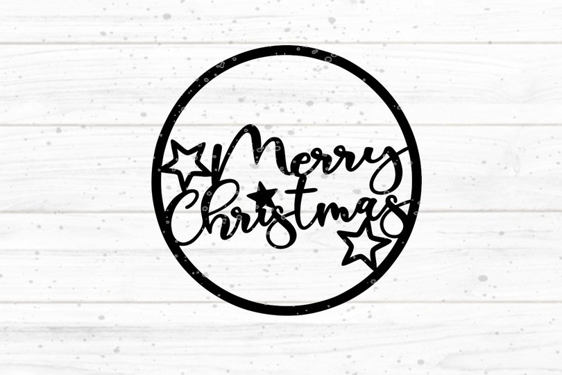 Merry Christmas Kreis Plotterdatei SVG DXF FCM