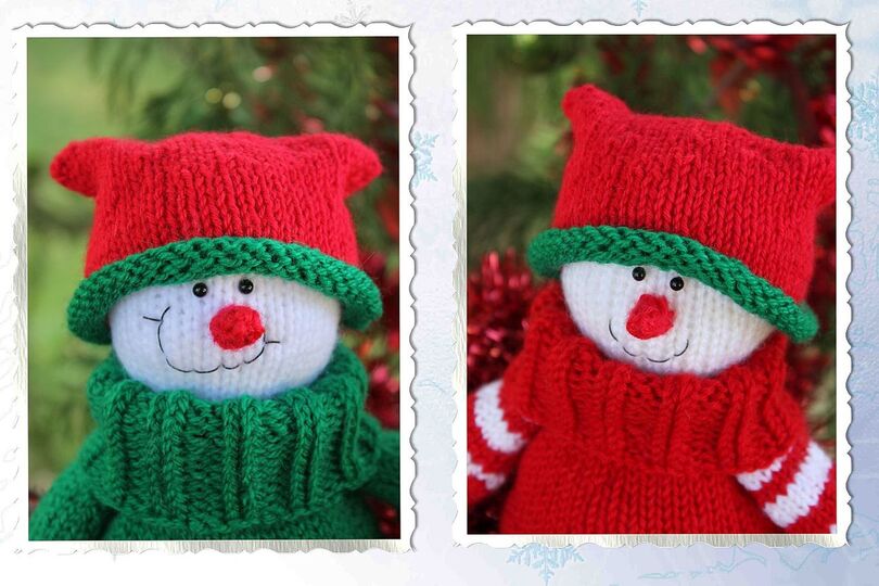 Knitting Pattern for Snowman