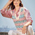 Pullunder mit Jacquardmuster in Natur, Jeansblau, Rosa, Rosenholz und Mint