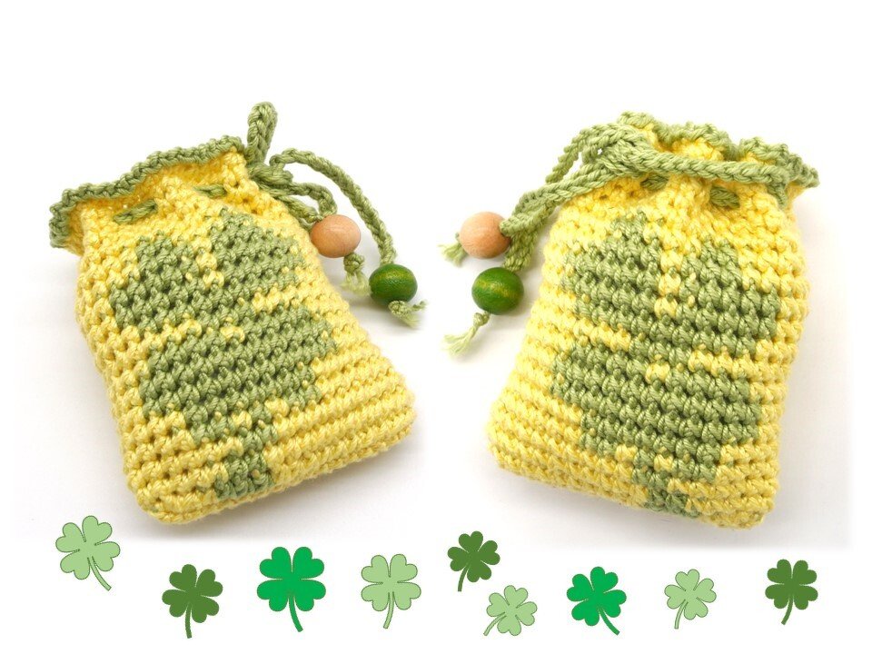 Häkelanleitung Glücksbringer "Kleeblatt" Säckchen - Bild 4