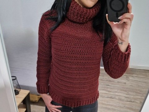 PDF Häkelanleitung Rollkragenpullover XS-XXL