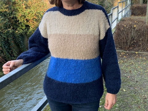 Strickanleitung Pullover Jette Größe 36 – 46 Damenpullvoer