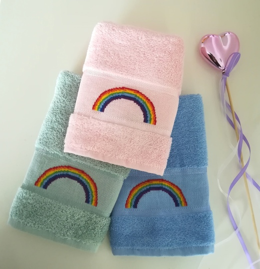 Kreuzstichvorlage Regenbogen PDF Download, sehr gut geeignet für Anfänger