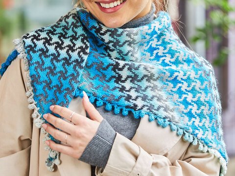 TUCH TÜRKIS-GRAUE WOGEN