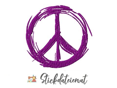 Stickdatei Peace, digitales Stickmuster Frieden, Peace Stickvorlage 10x10