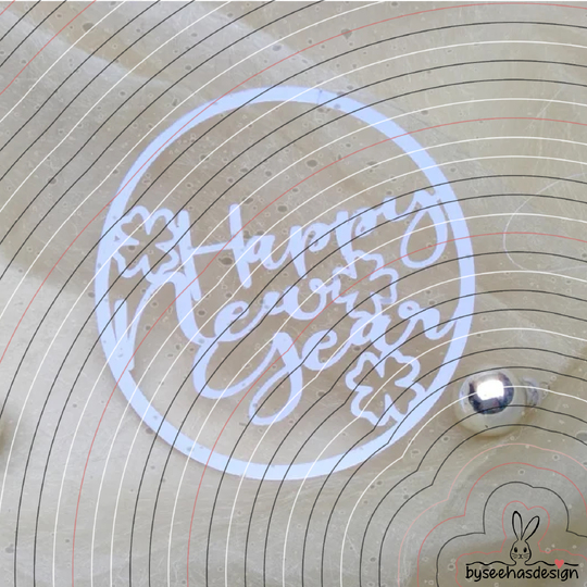Happy New Year Kreis Plotterdatei SVG DXF