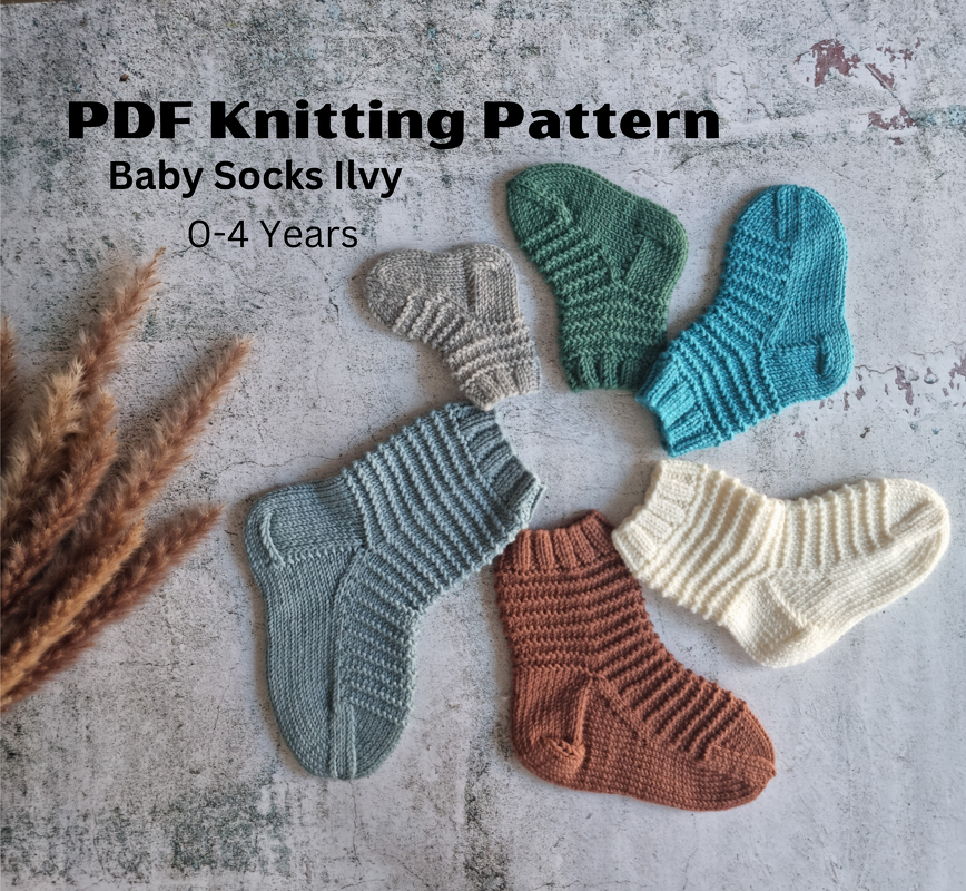 Strickanleitung Baby / Kinder Socken 0-4 Jahre deutsch und englisch - Bild 2