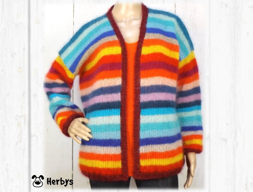Strickanleitung Mohairjacke "Farbflash"