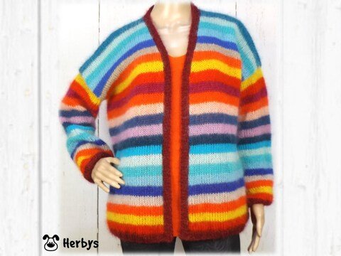 Strickanleitung Mohairjacke "Farbflash"