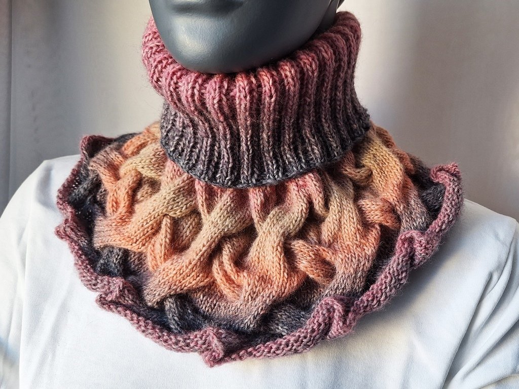 Strickanleitung Schalkragen, Kragenschal, Halswärmer, Loop