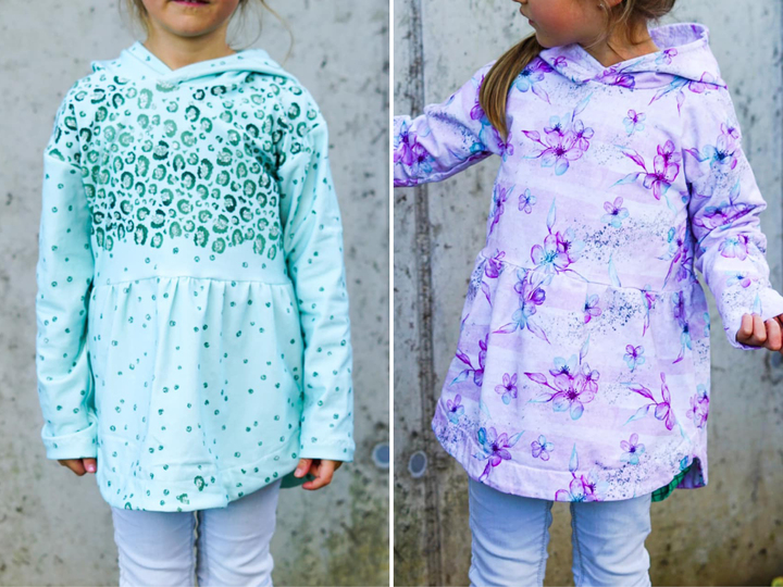 Hoodie "SELMA" (86-164 je 2 Weiten) - Schnittmuster und Anleitung