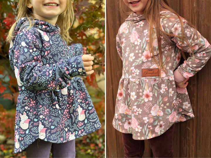 Hoodie "SELMA" (86-164 je 2 Weiten) - Schnittmuster und Anleitung