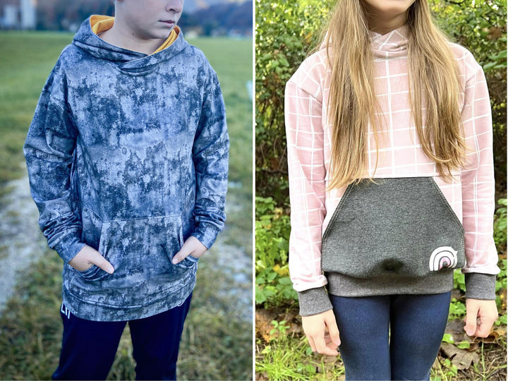 Hoodie "SELMA" (86-164 je 2 Weiten) - Schnittmuster und Anleitung