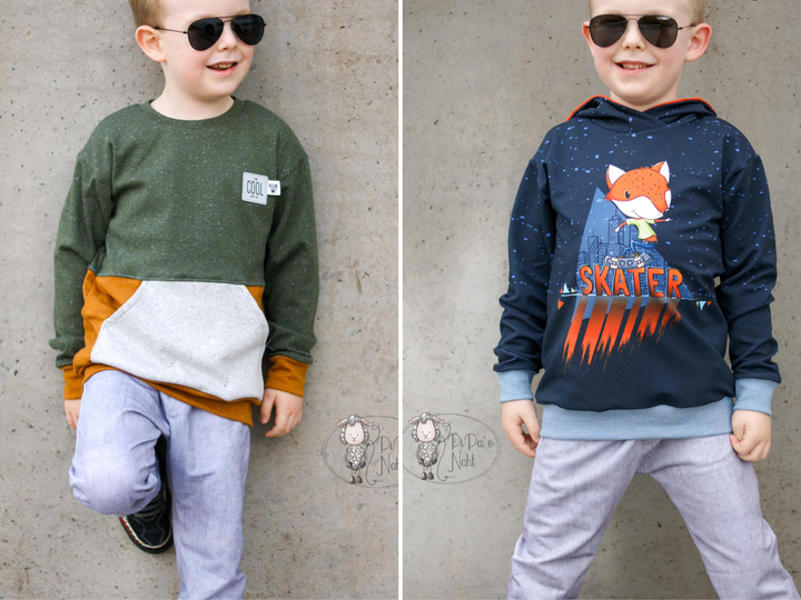 Hoodie "SELMA" (86-164 je 2 Weiten) - Schnittmuster und Anleitung