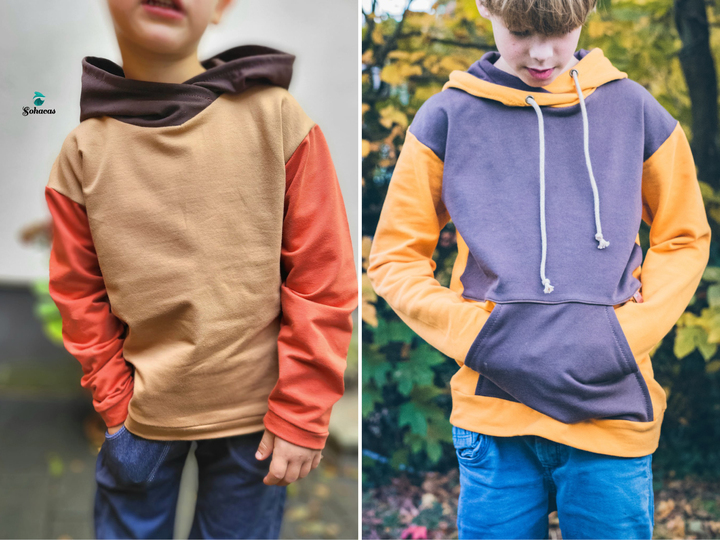 Hoodie "SELMA" (86-164 je 2 Weiten) - Schnittmuster und Anleitung
