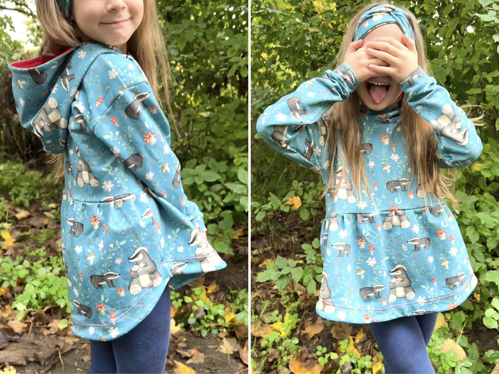 Hoodie "SELMA" (86-164 je 2 Weiten) - Schnittmuster und Anleitung
