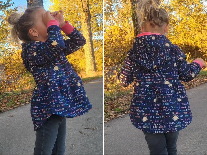 Hoodie "SELMA" (86-164 je 2 Weiten) - Schnittmuster und Anleitung