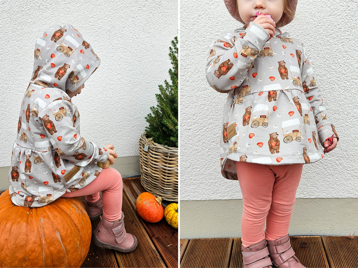 Hoodie "SELMA" (86-164 je 2 Weiten) - Schnittmuster und Anleitung