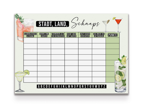 STADT, LAND, SCHNAPS Vorlage Stadt, Land, Fluss Spiel Trinkspiel Download