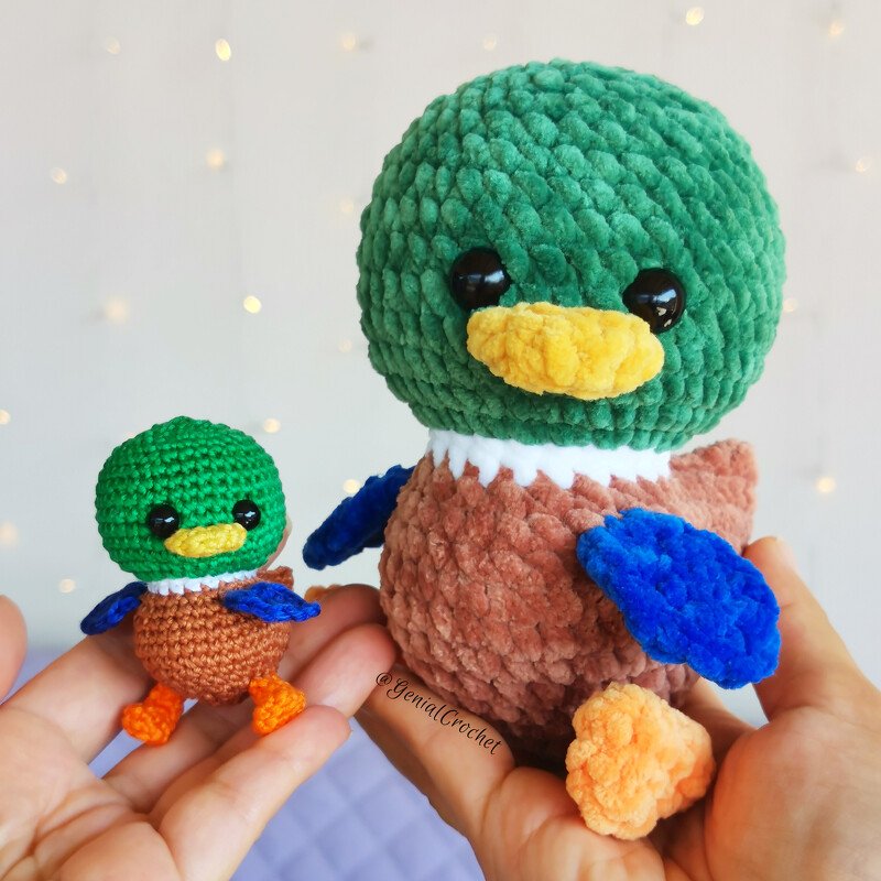 No Sew Amigurumi Pattern - Baby Mallard Duck Crochet Keychain - Image 6