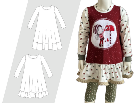 Schnittmuster Nähanleitung Ebook Jerseykleid Mädchen