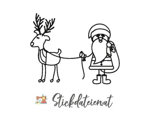 Weihnachtsfreunde Stickdatei, Weihnachtliche digitale Stickvorlage