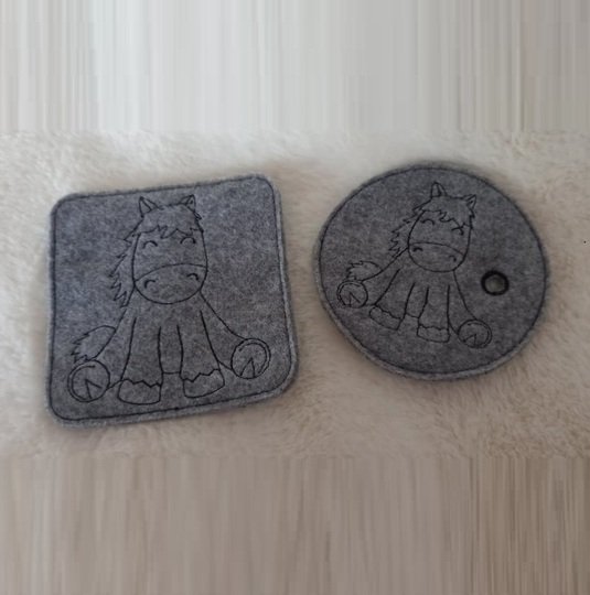 Stickdatei, Pferdestickdatei, Tiermotiv, Pferdemotiv, Getränkeuntersetzer