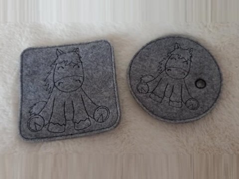 Stickdatei, Pferdestickdatei, Tiermotiv, Pferdemotiv, Getränkeuntersetzer