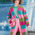 Gestreifte Jacke mit Hebemaschenmuster