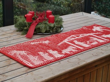 DIY Strickanleitung Tischläufer Weihnachten - Krippe (Illusionsstricken)