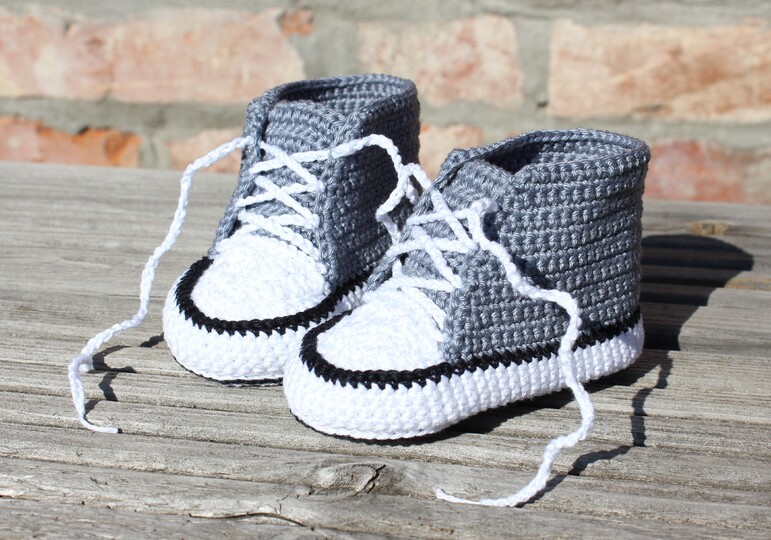 Babyschuhe Häkelanleitung PDF-Download Baby Sneakers Geschenk Geburt