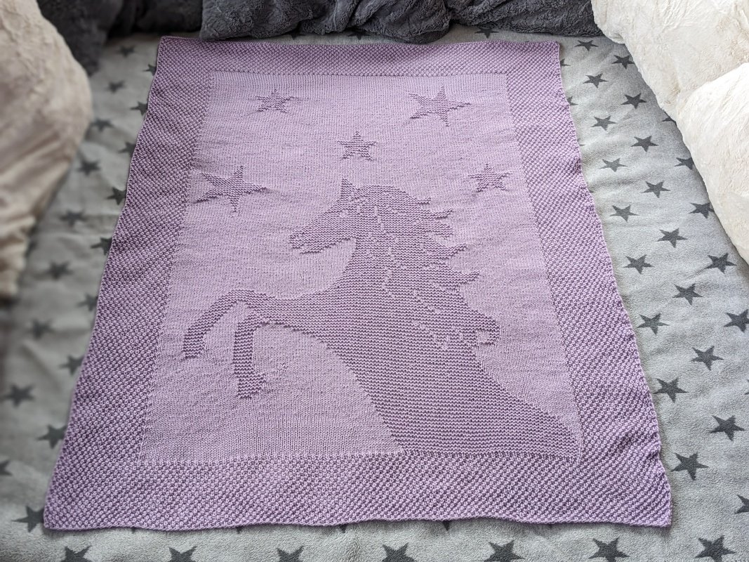 Knitting pattern baby / children's blanket "Horse Love" - easy - Image 3