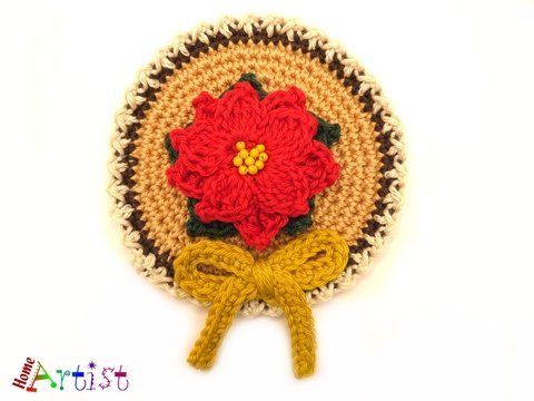 Poinsettia crochet Patch