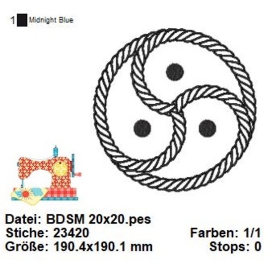 BDSM Emblem Stickdatei, Fifty Shades of Grey, BDSM Stickvorlage