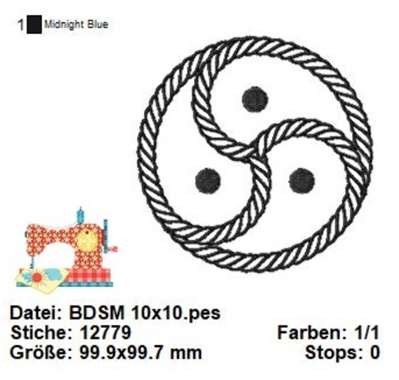 BDSM Emblem Stickdatei, Fifty Shades of Grey, BDSM Stickvorlage
