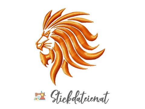 Stickdatei Löwenkopf, digitales Stickmuster Tiere, Löwe Stickvorlage 10x10