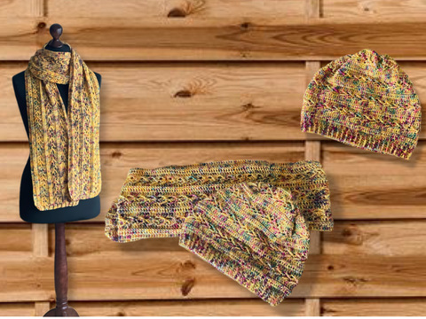 Wendeset Ice Blizzard - Häkelanleitung für Mütze & Schal