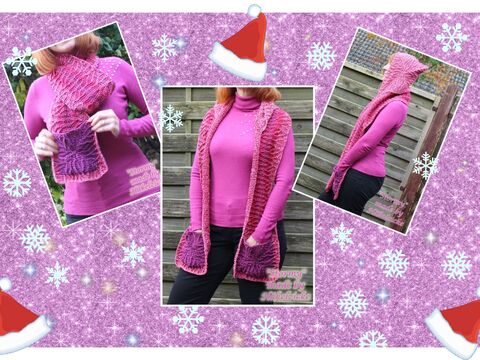 Häkelanleitung "Stormy" Taschenschal mit Kapuze