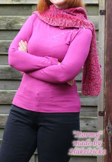 Häkelanleitung "Stormy" Taschenschal mit Kapuze