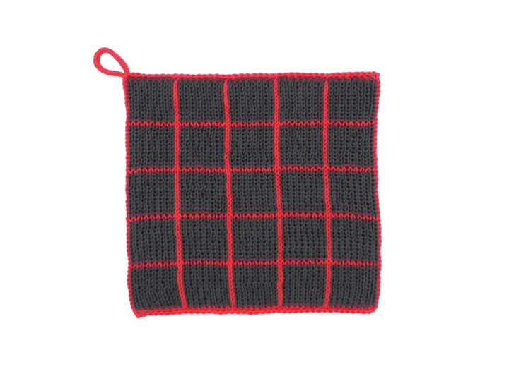 Topflappen Gitter, Strickanleitung zum Nachstricken